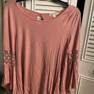 Pink Laced Sleeve top